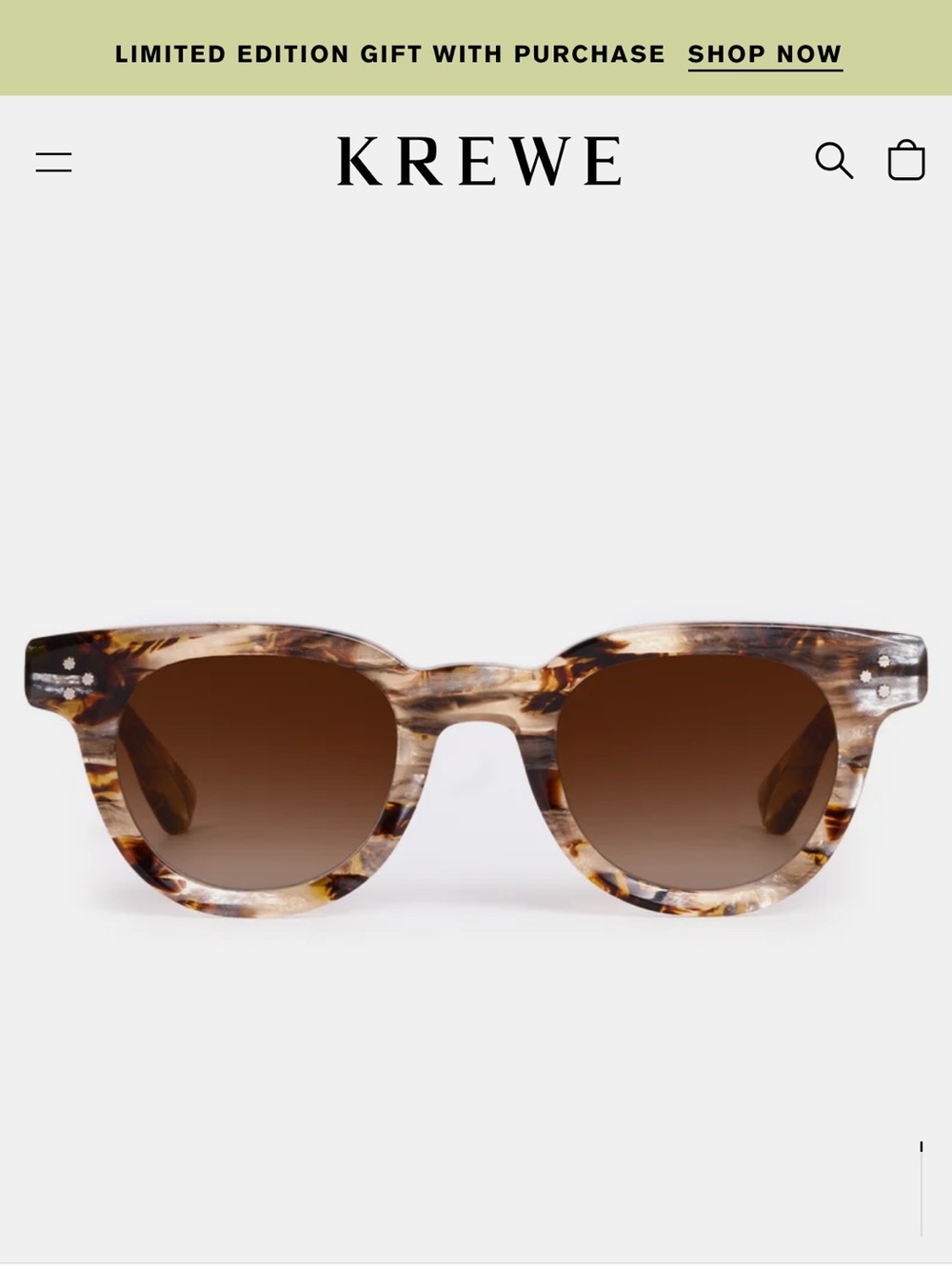 KREWE Devon Plume Tortoiseshell Sunglasses - Brown Gradient Lenses